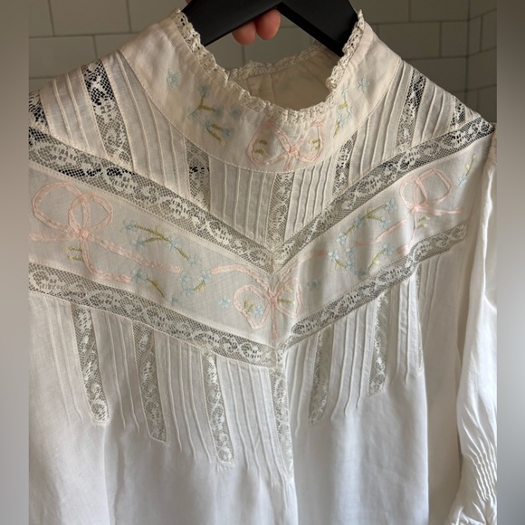 Rare Doen Sylvestra embroidered mini dress sz L cream Salt - Picture 3 of 6